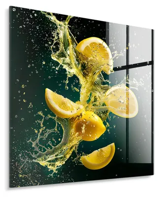 Produktbild von Glasbild GLASSPIK LEMONS 30 x 30 cm – Zitronen-Motiv aus gehärtetem Glas