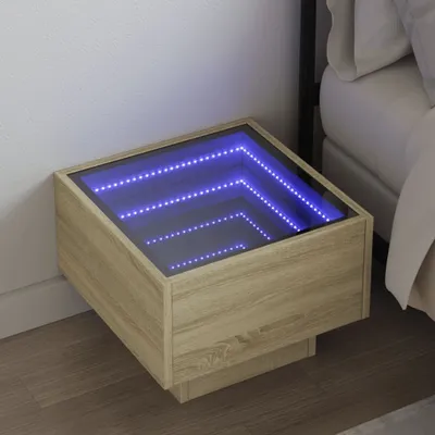 Produktbild von Möbel Nachttisch mit Infinity-LED Sonoma-Eiche 40x40x30 cm - Nachtkommode 3284065