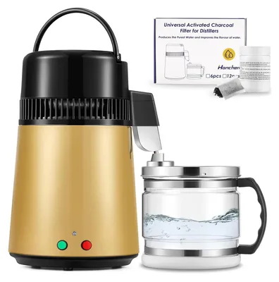 Wasserdestilliergerät 4 l Edelstahl 1 l/h 750 W mit Glaskanne