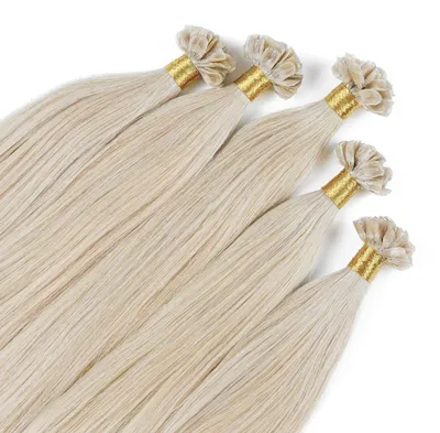 Immagine prodotto di hair2heart Premium Extension capelli umani lisci - 25 ciocche 0,8g 40cm 10/1 biondo chiaro cenere