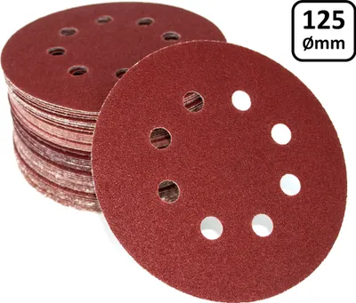 Produktbild von 60x Schleifscheiben Klett 125mm K40-K240 Schleifpapier Mix Set A86 Sortiment Klettscheiben Schleifblätter für Excenterschleifer Schleifer Rutscher Schleifpapier