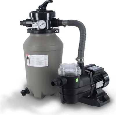Produktbild von Paradies Pool® Sandfilteranlage Trend Top Ø 250mm mit 5m³/h Umwälzpumpe mit Vorfilter inkl. 250 mm Kessel, 4-Wege-Ventil, Druckanzeige, für sauberes Poolwasser