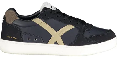 Produktbild von Blauer Herrensportschuh mit Braun-Details und herausnehmbarem Fußbett