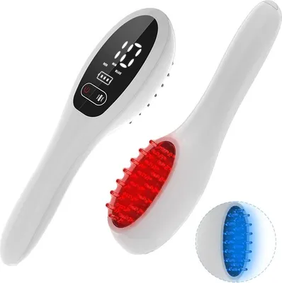 Produktbild von Elektrischer Laser-Haarwachstums-Kamm, Anti-Haarausfall-Therapie, Infrarot 650nm, 470nm, 1 Satz