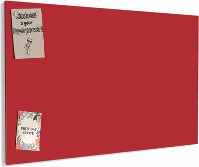 Produktbild von Magnettafel 60 x 40 cm „Kirschrot“ – Magnetwand aus Metall, beschreibbar mit Whiteboard-Marker – Memoboard für Küche & Büro