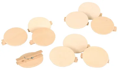 Produktbild von Holz Buttons blanko zum Anstecken, 10er Set von Eduplay