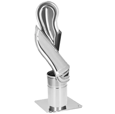 Produktbild von Selbstdrehend Kaminaufsatz Ø 130 mm Edelstahl mit Bodenplatte – für Schornstein & Rauchrohr