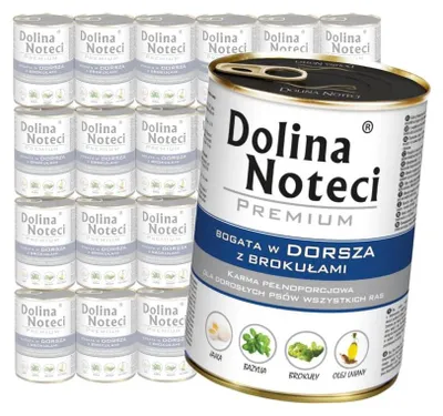 Zdjęcie produktu dla Dolina Noteci Premium Mokra Karma Dla Psa Bogata W Dorsza Z Brokułami 24x400g