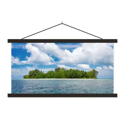 Produktbild von MuchoWow® Textilposter Insel - Sommer - Tropisch 150x75 cm mit schwarzem Rahmen - Posterleiste