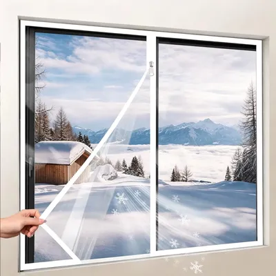 Imagen del producto de Rueda aislante transparente para ventanas, de 110 x 110 cm, con cremallera