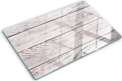 Produktbild von Tulup Glas Herdabdeckplatte - 80x52 cm - Glaskeramikkochfeld-Abdeckung Spritzschutz Glasabdeckplatte - Einteilig - Sonstige - Holzwand - Beige