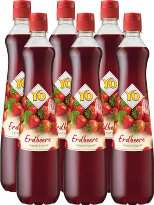 Produktbild von YO Sirup Erdbeere Getränkesirup 700ml (6er Pack)