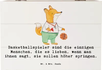 Produktbild von Mr. & Mrs. Panda Kiste Basketball Motivation 22 x 15 cm - Weiß - Geschenk, Dunking, Geschenkbox, Sportart, Sportler, Spielfreude, Sportleidenschaft, Box, Sprungkraft