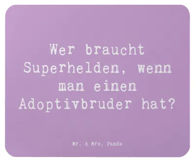 Produktbild von Mr. & Mrs. Panda Mouse Pad Spruch Held Adoptivbruder - Lavendeltraum - Geschenk, Mousepad, einzigartige Designs, Familie, Helden, Verwandte, Familienmitglieder, Adoption