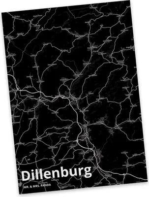 Produktbild von Mr. & Mrs. Panda Postkarte Dillenburg - Geschenk, Ansichtskarte, Stadt Dorf Karte Landkarte Map Stadtplan, Grußkarte, bildkarte, Ansichtskarten, Postkarten