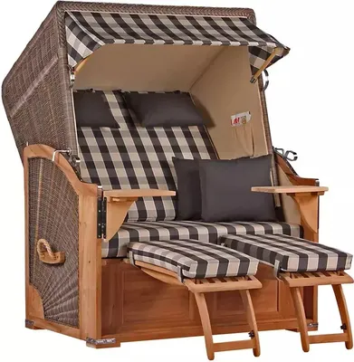 Produktbild von Strandkorb Nordstrand Teak PE grey Dessin 505