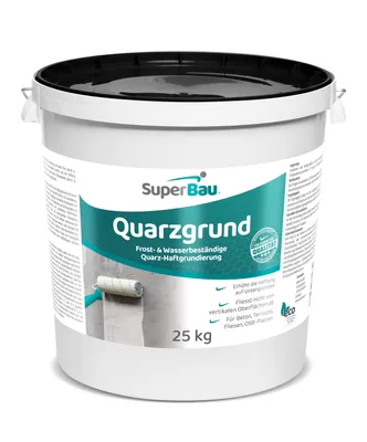 Produktbild von Superbau Quarzgrund Weiß 25kg - Haftgrund Fliese auf Fliese mit Quarzsand - Quarzgrundierung auf Fliesen & Putz & Beton, Fliesengrundierung, Putzgrund