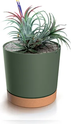 Produktbild von Kvetináč TUBOS PM s miskou tmavozelený/hnedý 17,8 cm