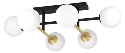 Productafbeelding van EGLO Paz, 6 lampen, E14 fitting, IP20, zwart, wit