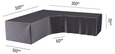 Productafbeelding van Hoes loungeset hoek trapeze 300 x 300 x 100 x 70 cm AeroCover
