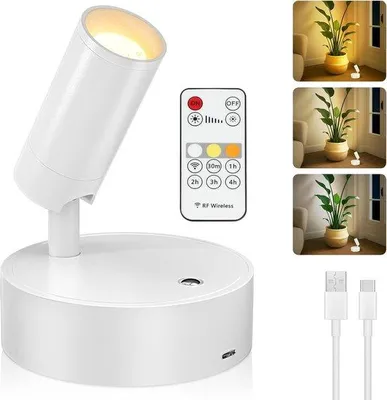 Image de Lampe LED d'intérieur rechargeable, éclairage d'ambiance sans fil avec minuterie et variateur, fonctionnant sur piles, éclairage décoratif pour l'intérieur