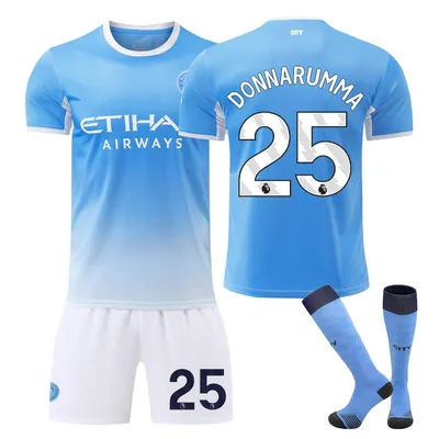 Immagine prodotto di #25 DONNARUMMA Maglia da calcio del Manchester City per le partite in casa della stagione 26-27, per bambini e adulti. TAGLIA:26