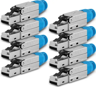 Produktbild von CAT8 CAT8.1 8x Netzwerk Stecker RJ45 Netzwerkstecker Werkzeuglos 2000 MHz Metall
