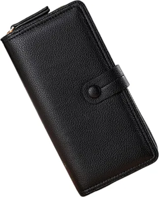 Obrázek produktu pro Dámská kožená peněženka s ochranou RFID, velkou kapacitou, několika přihrádkami na karty a zipem
