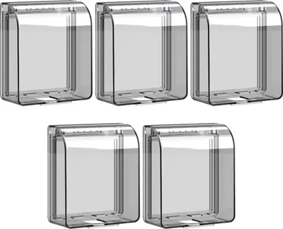 Produktbild von 5er-Pack Wasserdichte Steckdosenschutz Typ 86, Transparent, Wetterfest, Wandschutz für Badezimmer & Küche, 92*88*73 mm