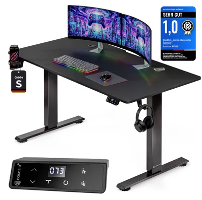 Image de Bureau debout électrique, réglable en hauteur - 120x60 cm, couleur carbone - Capacité de charge : 80 kg