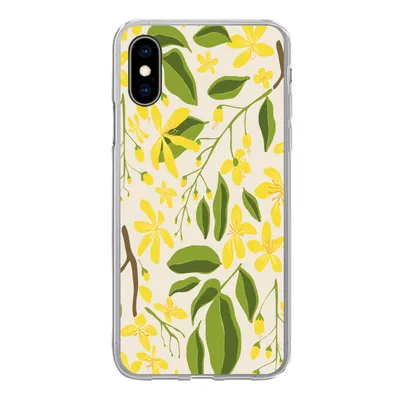 Produktbild von MuchoWow® Handyhülle Schutzhülle Hülle für iPhone X Blume - Gelb - Muster Silikon Softcase Handy Hülle - Handyhülle