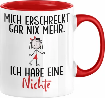 Produktbild von Onkel Tante Tasse Geschenk von Nichte Lustige Geschenkidee für Tante Onkel Mich Erschreckt Gar Nix Mehr Ich Habe Eine Nichte (Rot)