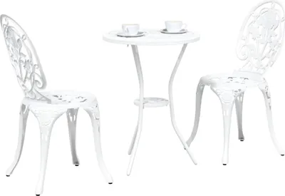 Obrázek produktu pro vidaXL Zahradní bistro set 3 ks bílý hliník