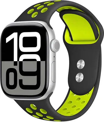 Zdjęcie produktu dla Pasek Crong Duo Sport do Apple Watch 42 41 40 38mm / SE 12 Czarny/limonkowy