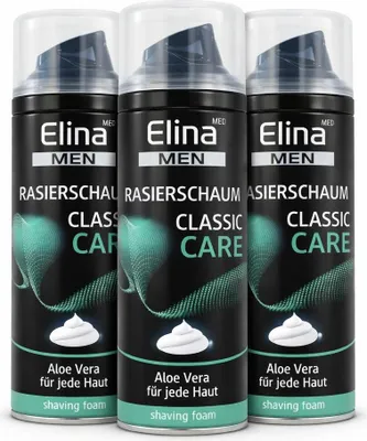 Produktbild von Elina MEN Classic Care Rasierschaum – 3er Set (3 x 200 ml)