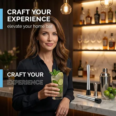 Produktbild von Mörser mit Stößel aus Edelstahl, 20 cm, Barzubehör für Mojito