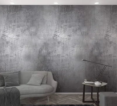 Produktbild von NEWROOM Tapete Grau Vliestapete Metall - Wandbild Industrial   Rost Eisen Tapete Bauhaus Holztapete