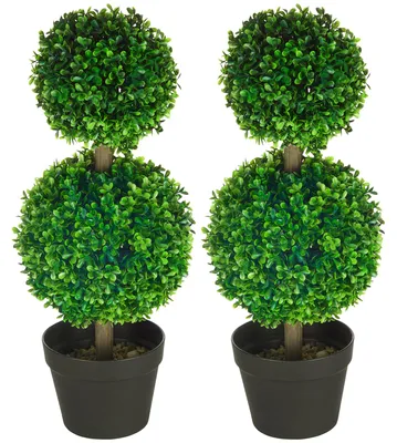 Obrázek produktu pro Umělé buxusové keře - Umělý buxus - Dekorativní keř - Umělá rostlina - Zelená barva - Bezúdržbové