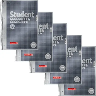 Produktbild von BRUNNEN Collegeblöcke Student Premium kariert DIN A4 Innenrand, 5 Blöcke