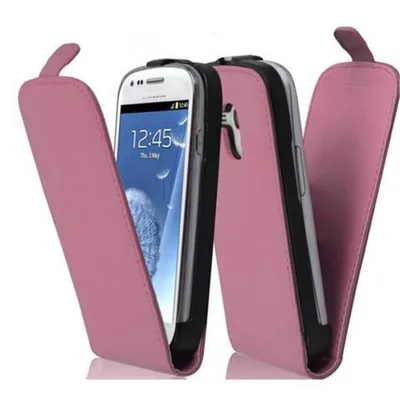 Obrázok produktu pre Cadorabo puzdro pre Samsung Galaxy S3 MINI ochranné puzdro v ružovej farbe flipové puzdro na mobilný telefón Puzdro kryt puzdro Imitácia kože