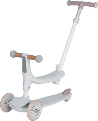 Produktbild von Eco Toys Flynn Weiß/Beige 2-in-1 Kinderroller mit Schiebestange