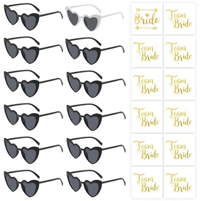 Herz-Sonnenbrille 24 Stück, Partyaccessoires, Brautparty, Karneval