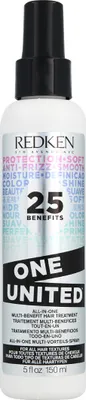 Produktbild von Redken One United All-in-One Multi-Benefit, Unisex, Alle Haare, 150 ml, Cationic Complex, Keracare, Coconut Oil, Use One United with all your haircare and styling favorites. 1. Alone - apply after cleansing or..., 1 Stück(e)