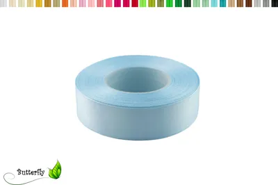 Produktbild von Satinband 25mm x 32m Rolle, Farbe:099 hell blau