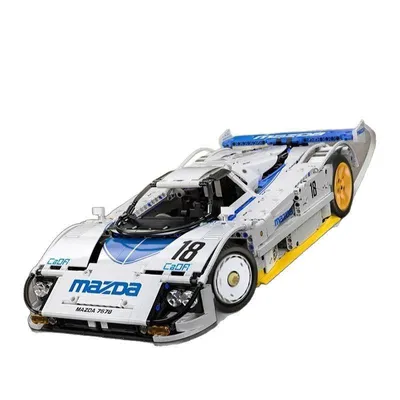 Produktbild von CaDA C63007W Mazda 787B 1:10 Rennwagen – Klemmbaustein Modell, 1797 Teile, detailreich mit Funktionen