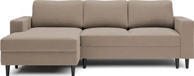 Produktbild von Selsey Nalika - Ecksofa mit Schlaffunktion, Bettkasten, Samtbezug Dunkelbeige wasserabweisend, linksseitig