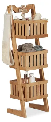 Immagine prodotto di Scaffale da bagno in bambù - 3 ripiani - Con maniglia - Naturale