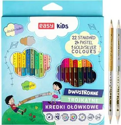 Zdjęcie produktu dla Kredki dwustronne trójkątne 48 kolorów