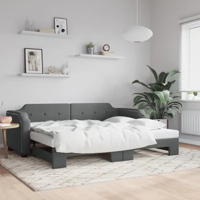 Image de Maison Exclusive - Canapé-lit convertible gris foncé 80 x 200 cm, tissu