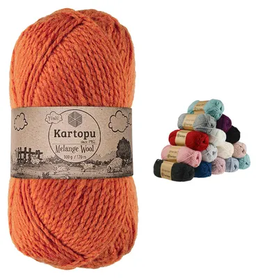 Produktbild von 100g Strickgarn Melange Wool Strick-Wolle Garn Häkelgarn Wolle Farbwahl